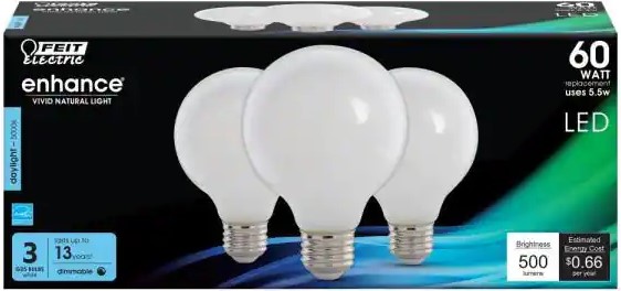 Best Globe Bulbs - 60W - FEit Enhance G25 Filament