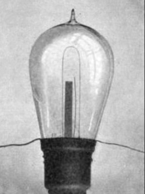 Early Recycling of Light Bulbs - Edison Light Bulb with Plate