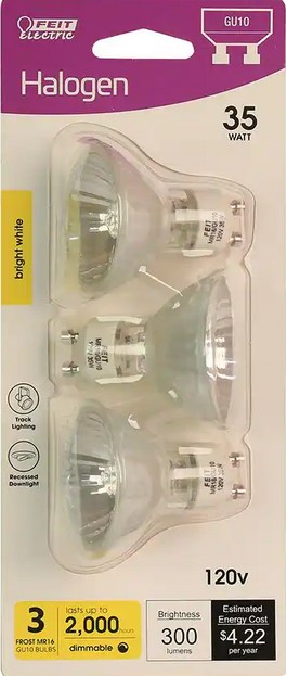 Feit GU10 Halogen 35W 3 pack light bulbs